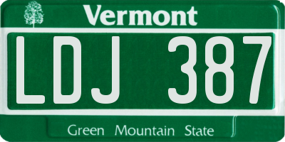 VT license plate LDJ387