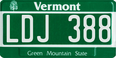 VT license plate LDJ388
