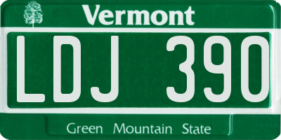 VT license plate LDJ390