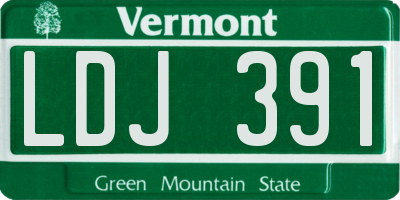 VT license plate LDJ391
