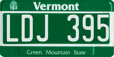 VT license plate LDJ395