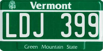 VT license plate LDJ399