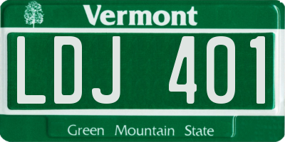 VT license plate LDJ401