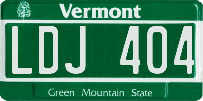 VT license plate LDJ404