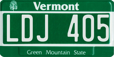 VT license plate LDJ405