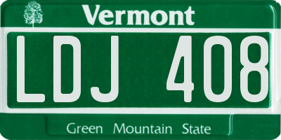 VT license plate LDJ408