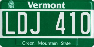 VT license plate LDJ410