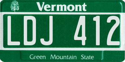VT license plate LDJ412
