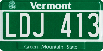 VT license plate LDJ413