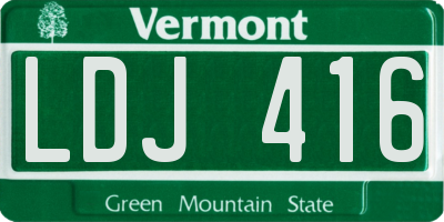 VT license plate LDJ416