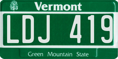 VT license plate LDJ419