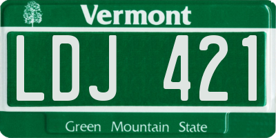 VT license plate LDJ421