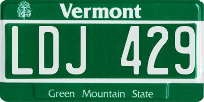 VT license plate LDJ429