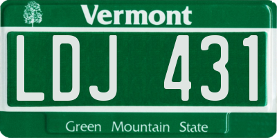 VT license plate LDJ431
