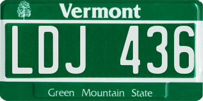 VT license plate LDJ436