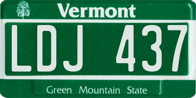 VT license plate LDJ437