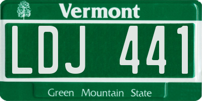VT license plate LDJ441