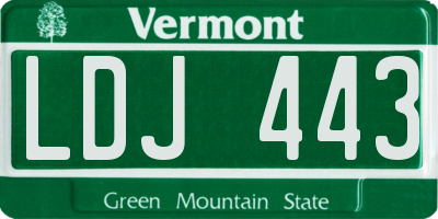 VT license plate LDJ443