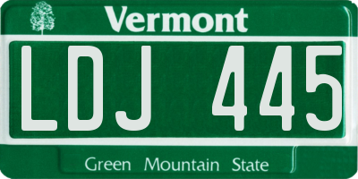 VT license plate LDJ445
