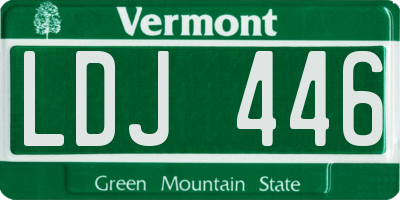 VT license plate LDJ446