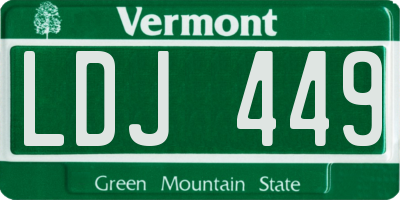 VT license plate LDJ449