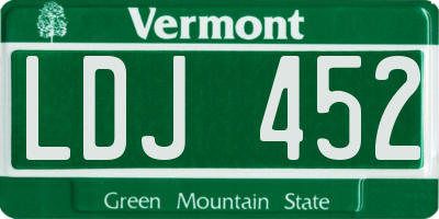 VT license plate LDJ452