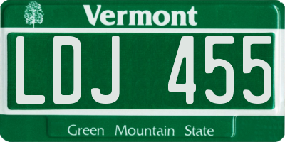 VT license plate LDJ455