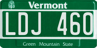 VT license plate LDJ460