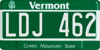 VT license plate LDJ462