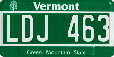 VT license plate LDJ463