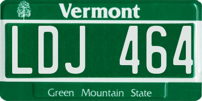 VT license plate LDJ464