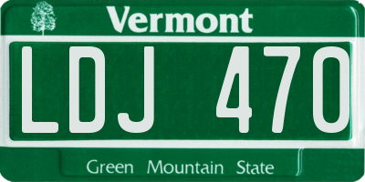 VT license plate LDJ470