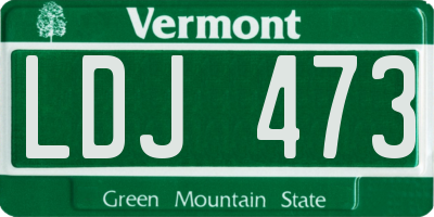VT license plate LDJ473