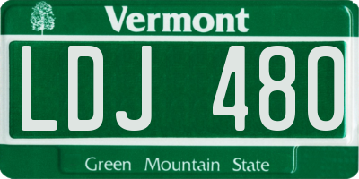 VT license plate LDJ480