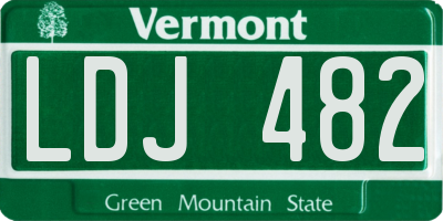 VT license plate LDJ482