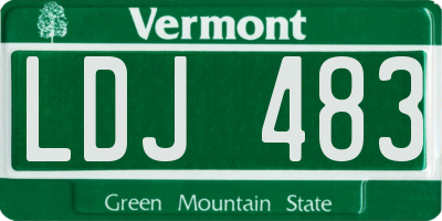 VT license plate LDJ483