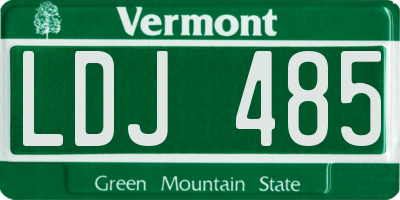 VT license plate LDJ485