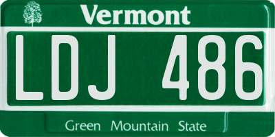 VT license plate LDJ486