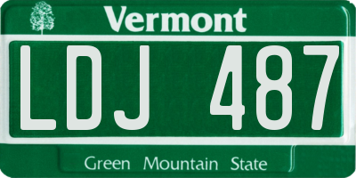 VT license plate LDJ487