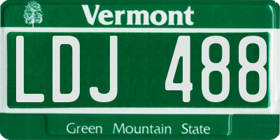 VT license plate LDJ488