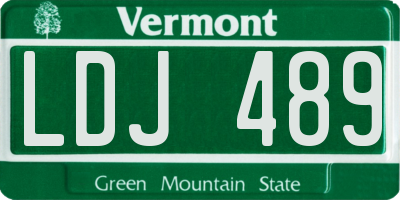 VT license plate LDJ489