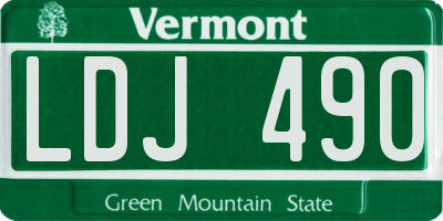 VT license plate LDJ490
