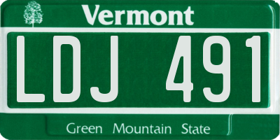VT license plate LDJ491