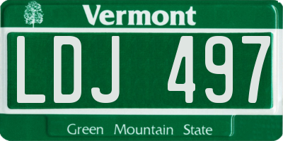 VT license plate LDJ497