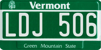 VT license plate LDJ506
