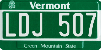 VT license plate LDJ507