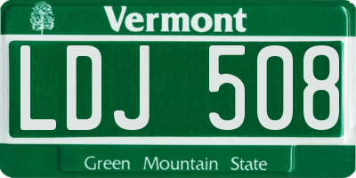 VT license plate LDJ508