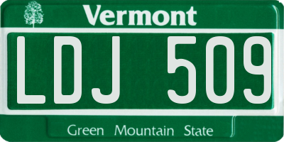 VT license plate LDJ509