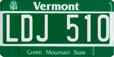 VT license plate LDJ510