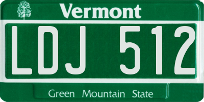 VT license plate LDJ512